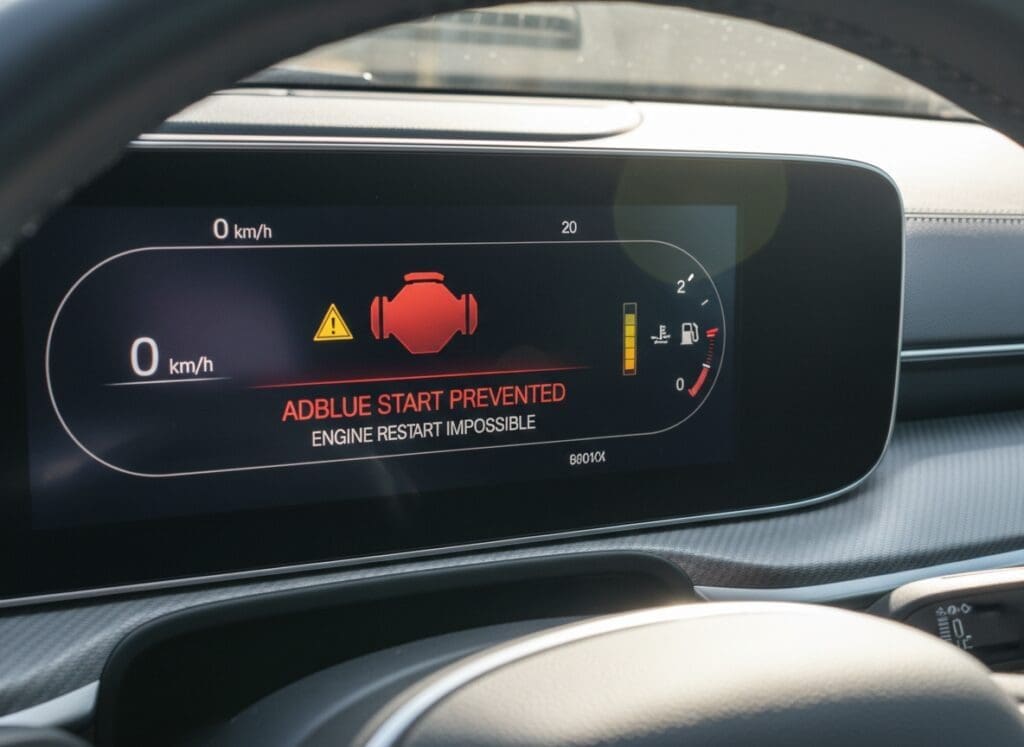 Mercedes dash display reading ADBLUE START PREVENTED, ENGINE RESTART IMPOSSIBLE