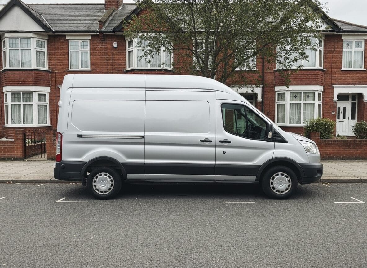 Silver Transit-style van being seen to for a NOx sensor fault on a West Midlands street