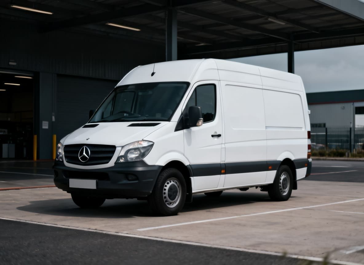 White Mercedes Sprinter-style van seen for an AdBlue pump fault in the West Midlands